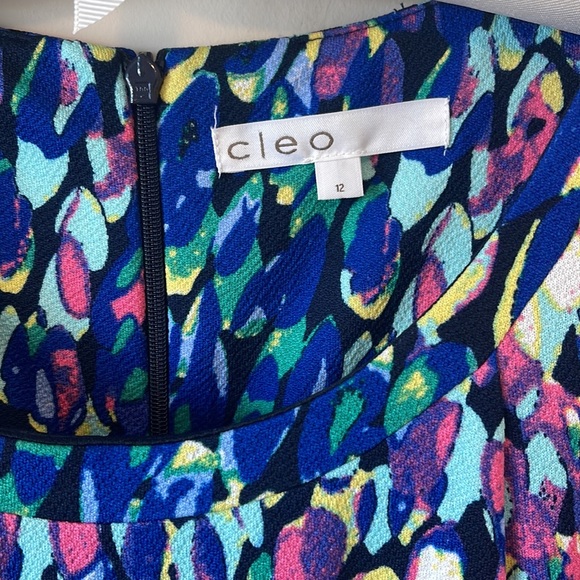 Cleo stretchy short sleeved & scoop neckline multicoloured dress - Picture 2 of 11